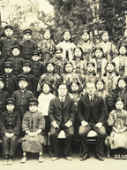 Japanese Showa School Class Photograph Vtg Group Student Uniform Sepia PH134