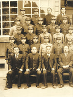 Japanese Showa School Class Photograph Vtg Group Student Uniform Sepia PH64