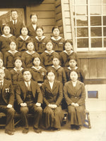 Japanese Showa School Class Photograph Vtg Group Student Uniform Sepia PH64
