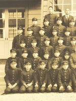Japanese Showa School Class Photograph Vtg Group Student Uniform Sepia PH67