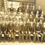 Japanese Showa School Class Photograph Vtg Group Student Uniform Sepia PH73