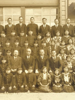 Japanese Showa School Class Photograph Vtg Group Student Uniform Sepia Tone PH69