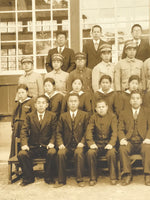 Japanese Showa School Class Photograph Vtg Group Student Uniform Sepia Tone PH74
