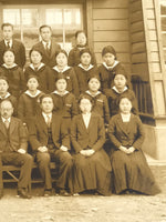 Japanese Showa School Class Photograph Vtg Group Student Uniform Sepia Tone PH74