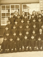 Japanese Showa School Class Photograph Vtg Group Student Uniform Sepia Tone PH76