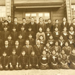Japanese Showa School Class Photograph Vtg Group Student Uniform Sepia Tone PH76