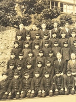 Japanese Showa School Class Photograph Vtg Group Student Uniform Sepia Tone PH77