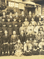 Japanese Showa School Class Photograph Vtg Group Student Uniform Sepia Tone PH77
