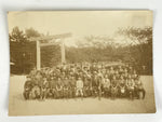 Japanese Showa School Class Trip Photograph Vtg Group Ise Shrine Sepia PH122