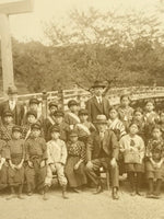 Japanese Showa School Class Trip Photograph Vtg Group Ise Shrine Sepia PH122