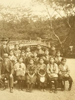 Japanese Showa School Class Trip Photograph Vtg Group Ise Shrine Sepia PH122