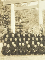 Japanese Showa School Class Trip Photograph Vtg Group Ise Shrine Sepia PH125