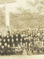 Japanese Showa School Class Trip Photograph Vtg Group Ise Shrine Sepia PH125