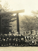 Japanese Showa School Class Trip Photograph Vtg Group Ise Shrine Sepia PH128