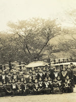 Japanese Showa School Class Trip Photograph Vtg Group Ise Shrine Sepia PH128