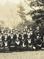 Japanese Showa School Class Trip Photograph Vtg Group Ise Shrine Sepia PH135