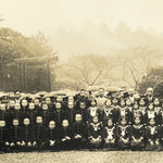Japanese Showa School Class Trip Photograph Vtg Group Ise Shrine Sepia PH135