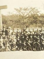 Japanese Showa School Class Trip Photograph Vtg Group Ise Shrine Sepia PH136
