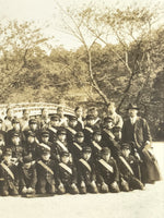Japanese Showa School Class Trip Photograph Vtg Group Ise Shrine Sepia PH136