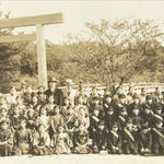 Japanese Showa School Class Trip Photograph Vtg Group Ise Shrine Sepia PH136