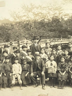 Japanese Showa School Class Trip Photograph Vtg Group Ise Shrine Sepia PH141