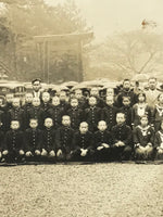 Japanese Showa School Class Trip Photograph Vtg Group Ise Shrine Sepia PH142