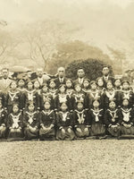 Japanese Showa School Class Trip Photograph Vtg Group Ise Shrine Sepia PH142