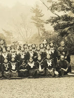 Japanese Showa School Class Trip Photograph Vtg Group Ise Shrine Sepia PH142