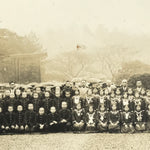 Japanese Showa School Class Trip Photograph Vtg Group Ise Shrine Sepia PH142