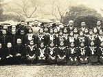 Japanese Showa School Class Trip Photograph Vtg Group Ise Shrine Sepia PH163