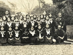 Japanese Showa School Class Trip Photograph Vtg Group Ise Shrine Sepia PH163