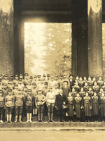 Japanese Showa School Class Trip Photograph Vtg Todaiji Temple Nara Sepia PH140