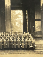 Japanese Showa School Class Trip Photograph Vtg Todaiji Temple Nara Sepia PH140