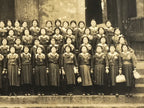 Japanese Showa School Class Trip Photograph Vtg Todaiji Temple Nara Sepia PH140