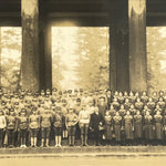 Japanese Showa School Class Trip Photograph Vtg Todaiji Temple Nara Sepia PH140