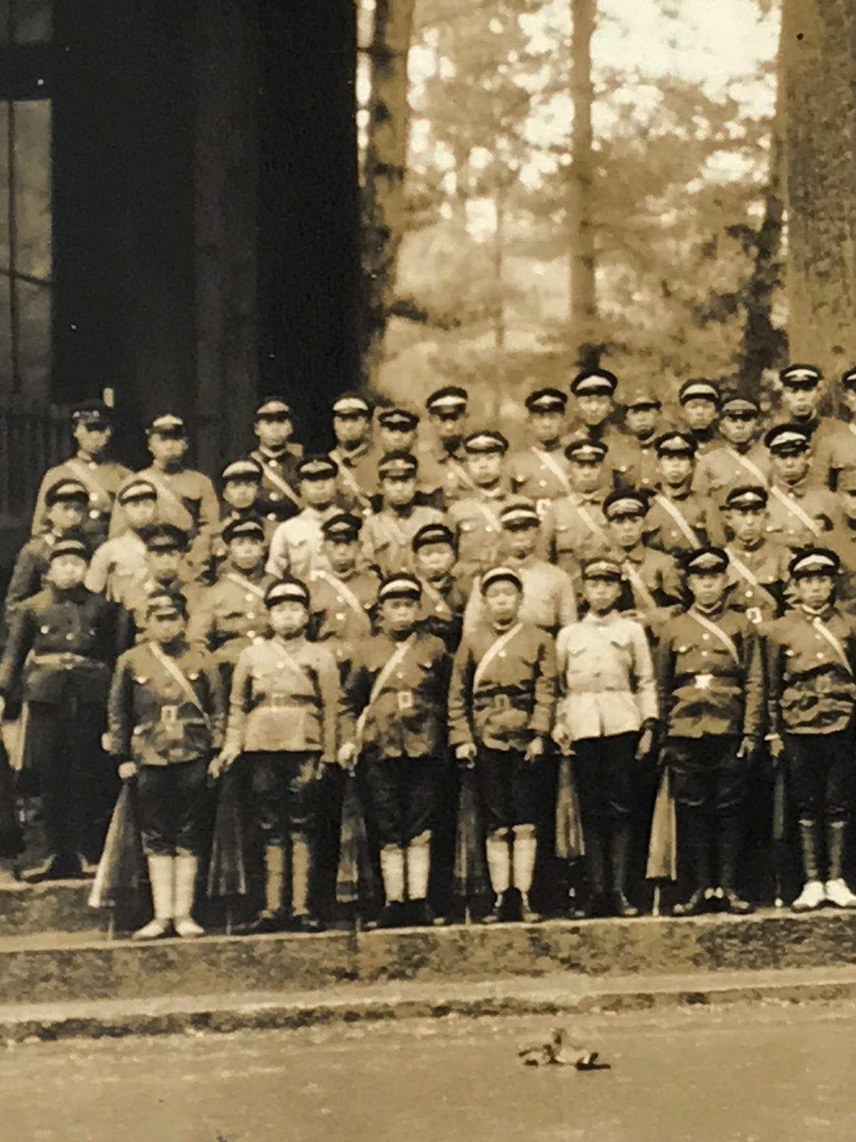 Japanese Showa School Class Trip Photograph Vtg Todaiji Temple Nara Sepia PH153