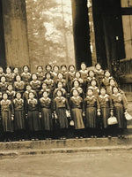 Japanese Showa School Class Trip Photograph Vtg Todaiji Temple Nara Sepia PH153