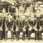 Japanese Showa School Staff Group Photograph Vtg Teacher Kimono Sepia Tone PH148