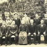 Japanese Showa School Teachers Group Photograph Vtg Hakama Suit Sepia PH132
