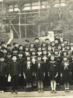 Japanese Showa School Trip Photograph Student Kiyomizu Temple Black White PH158