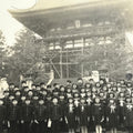 Japanese Showa School Trip Photograph Student Kiyomizu Temple Black White PH158