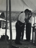 Japanese Showa Shinto Altar Ceremony Photograph Vtg Politician Black White PH241