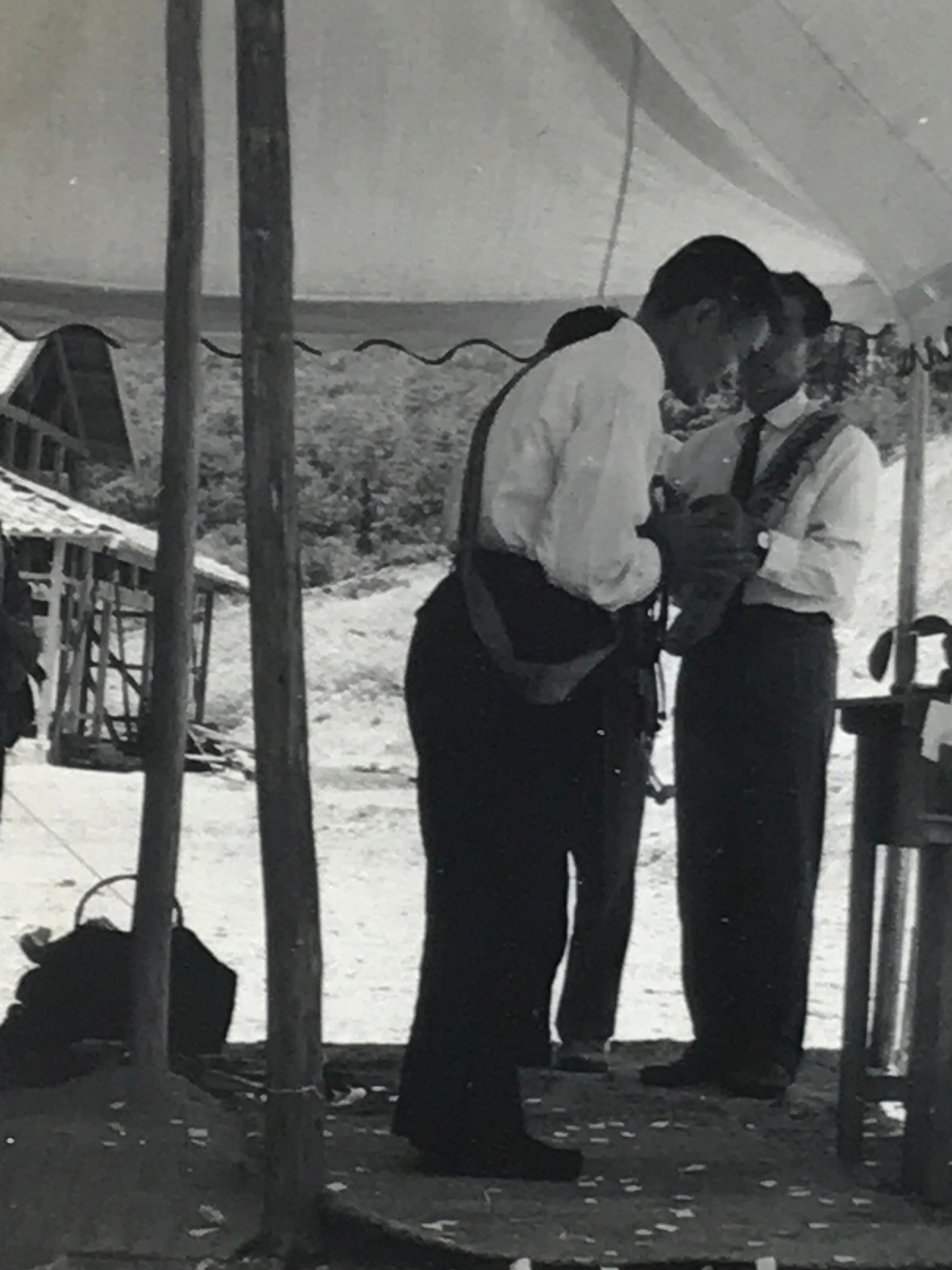 Japanese Showa Shinto Altar Ceremony Photograph Vtg Politician Black White PH241