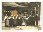 Japanese Showa Shinto Shrine Priest Photograph Children Kimono Black White PH165