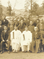 Japanese Showa Shinto Shrine Priest Photograph Vtg Monks Kimono Sepia Tone PH164