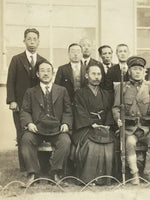Japanese Showa Soldier Group Photograph Vtg Military Uniform Sepia Tone PH229