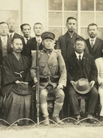 Japanese Showa Soldier Group Photograph Vtg Military Uniform Sepia Tone PH229