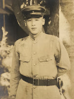 Japanese Showa Soldier Portrait Military Photograph Vtg Young Man Sepia PH255