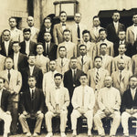 Japanese Showa Teacher Meeting Group Photograph Vtg School Sepia Tone PH66