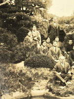 Japanese Showa Traditional Garden Group Staff Photograph Vtg Sepia Tone PH146